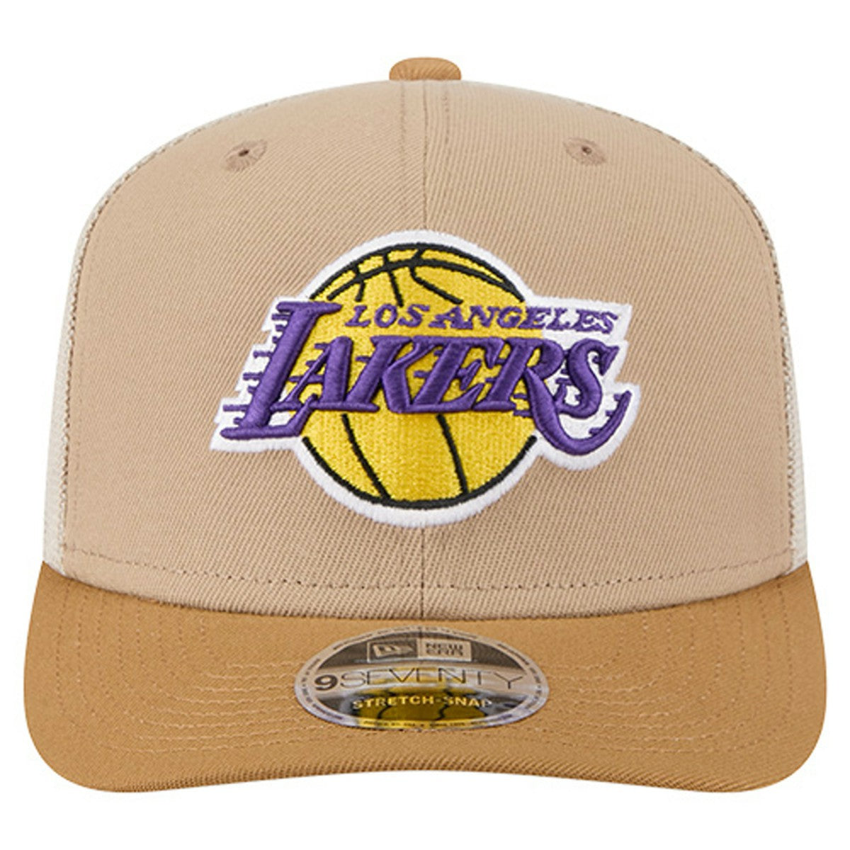 Los Angeles Lakers Two-Tone 9SEVENTY Adjustable Trucker Hat Tan/Light Brown - New Era
