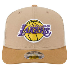 Los Angeles Lakers Two-Tone 9SEVENTY Adjustable Trucker Hat Tan/Light Brown - New Era