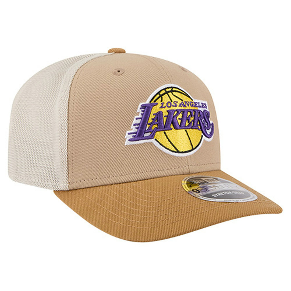 Los Angeles Lakers Two-Tone 9SEVENTY Adjustable Trucker Hat Tan/Light Brown - New Era