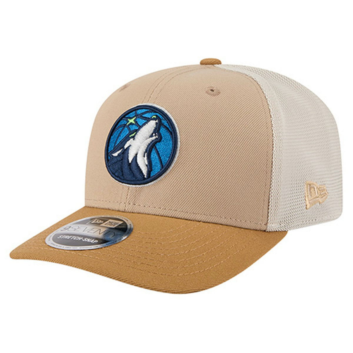 Minnesota Timberwolves Two-Tone 9SEVENTY Adjustable Trucker Hat Tan/Light Brown - New Era outlet