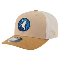 Minnesota Timberwolves Two-Tone 9SEVENTY Adjustable Trucker Hat Tan/Light Brown - New Era outlet