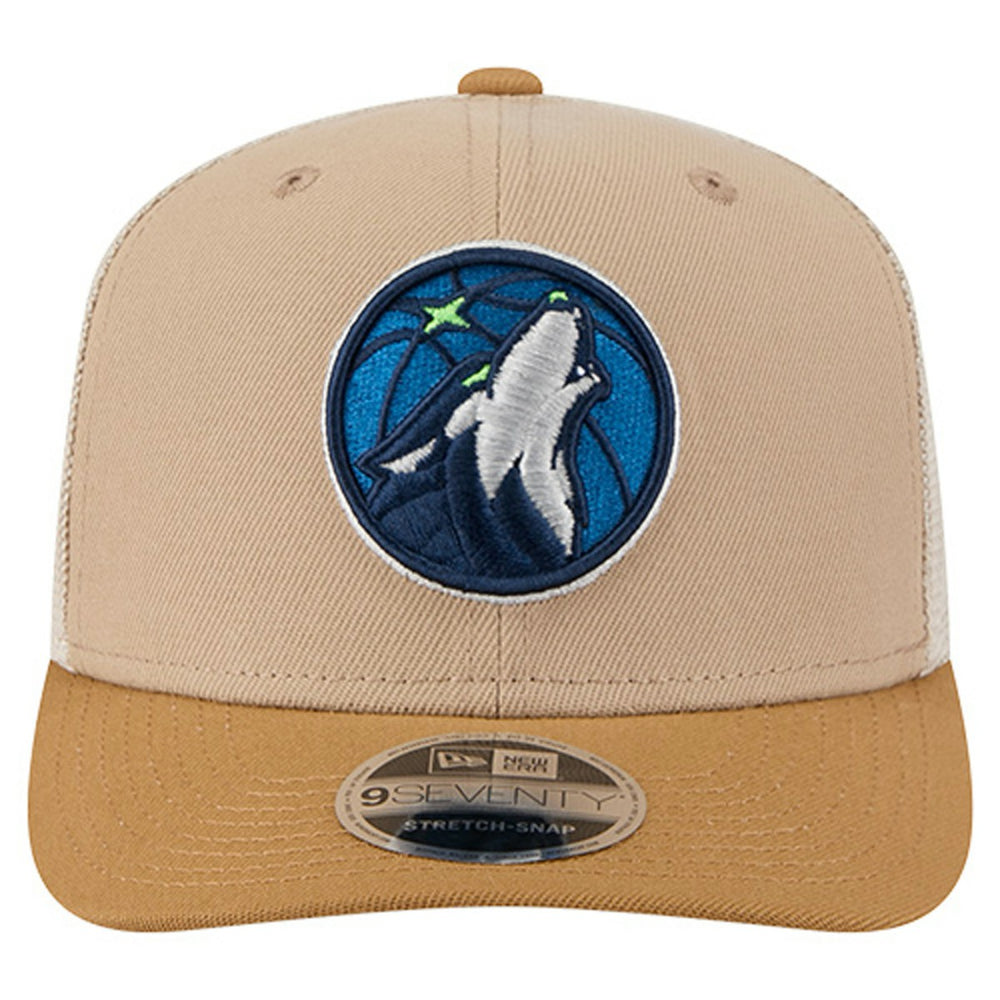 Minnesota Timberwolves Two-Tone 9SEVENTY Adjustable Trucker Hat Tan/Light Brown - New Era outlet