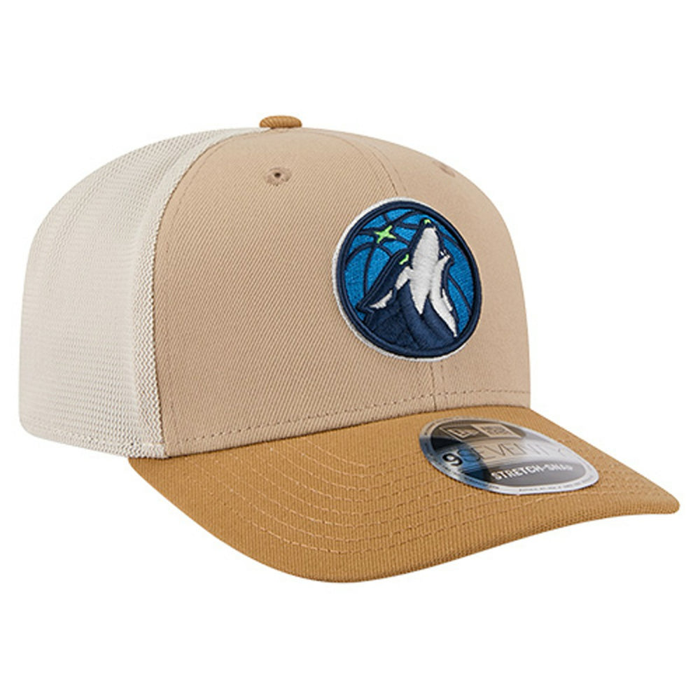 Minnesota Timberwolves Two-Tone 9SEVENTY Adjustable Trucker Hat Tan/Light Brown - New Era outlet