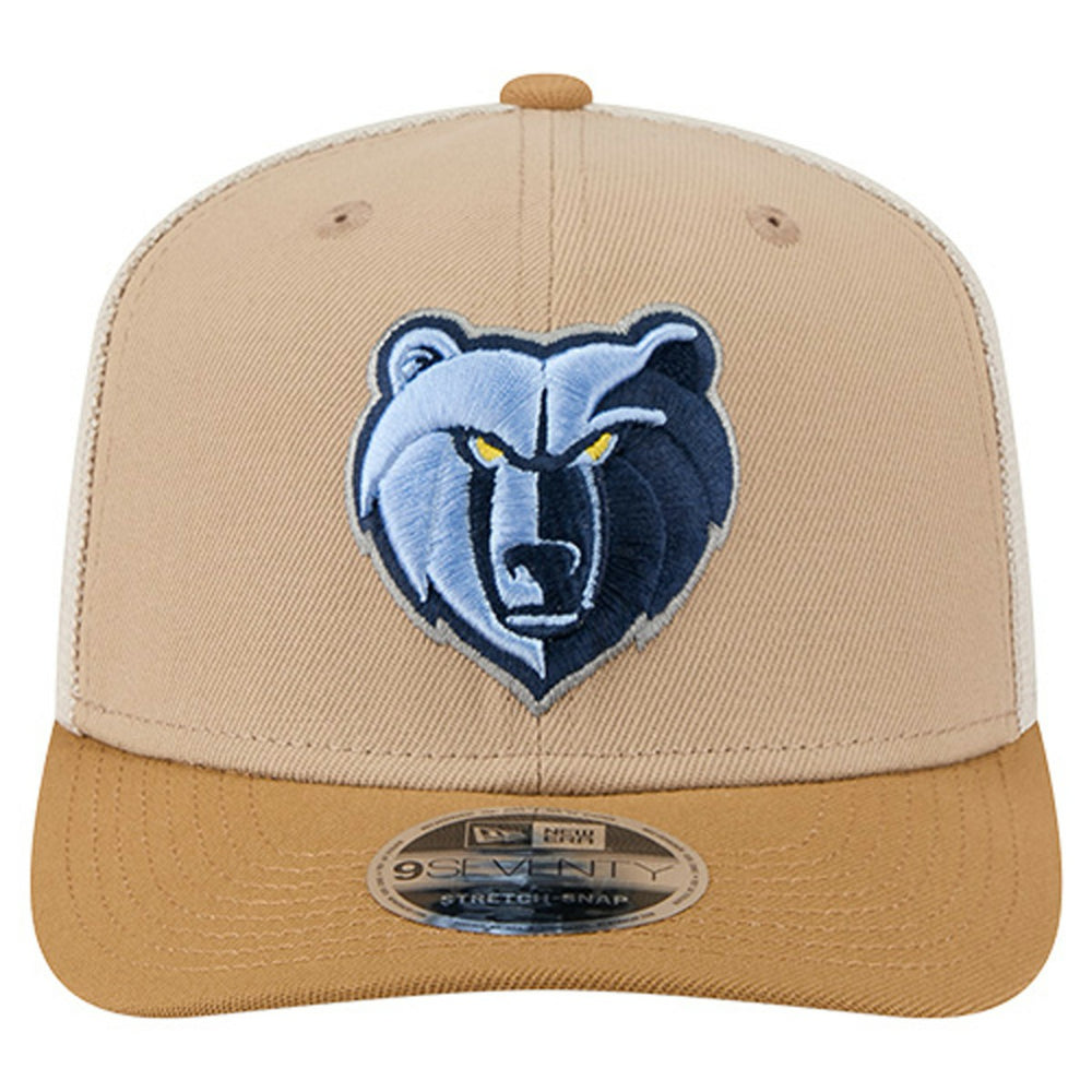 Memphis Grizzlies Two-Tone 9SEVENTY Adjustable Trucker Hat Tan/Light Brown - New Era