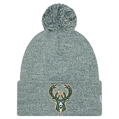 Milwaukee Bucks Marled Cuffed Knit Hat with Pom Hunter Green - New Era