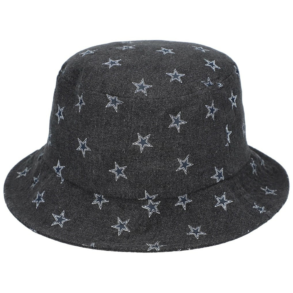 Dallas Cowboys The Wild Collective Women's Denim Bucket Hat - Black Hats