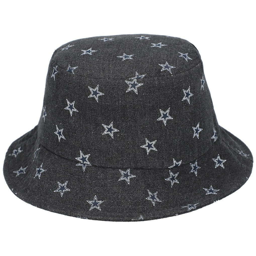 Dallas Cowboys The Wild Collective Women's Denim Bucket Hat - Black Hats