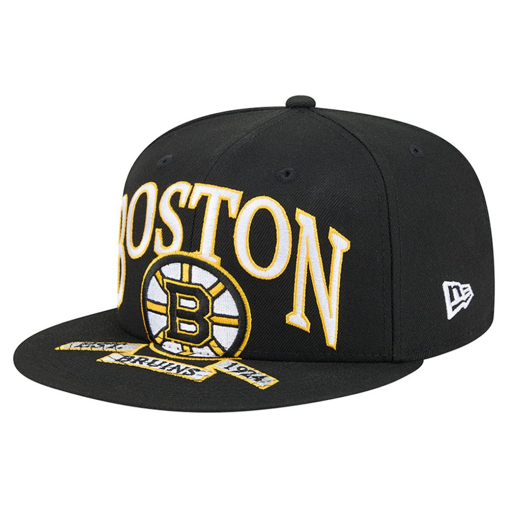 Boston Bruins New Era Oversized Vintage Arch 59Fifty Fitted Hat - Black | US 202715401