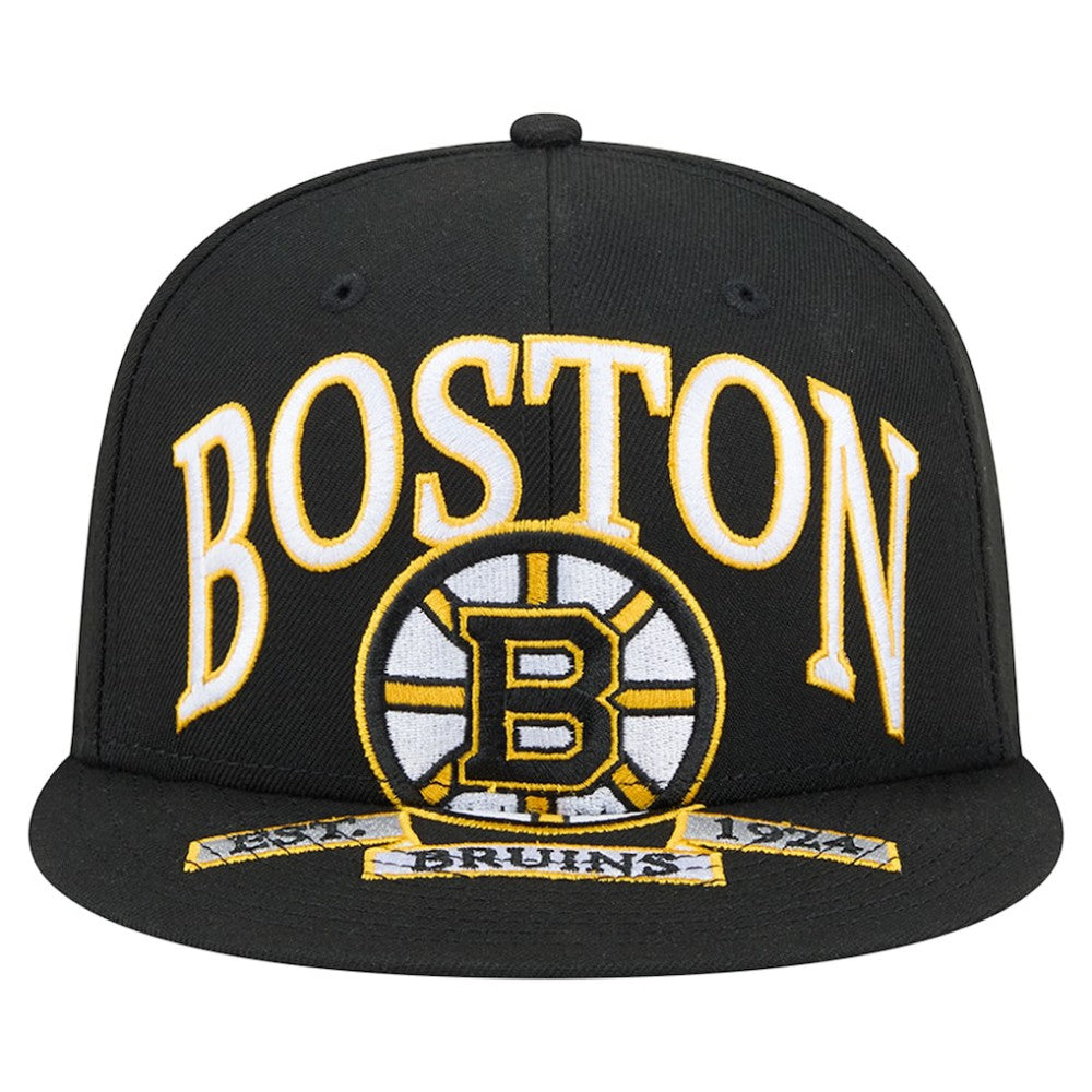 Boston Bruins New Era Oversized Vintage Arch 59Fifty Fitted Hat - Black | US 202715401