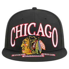 Chicago Blackhawks New Era Oversized Vintage Arch 59Fifty Fitted Hat - Black | US 202715404