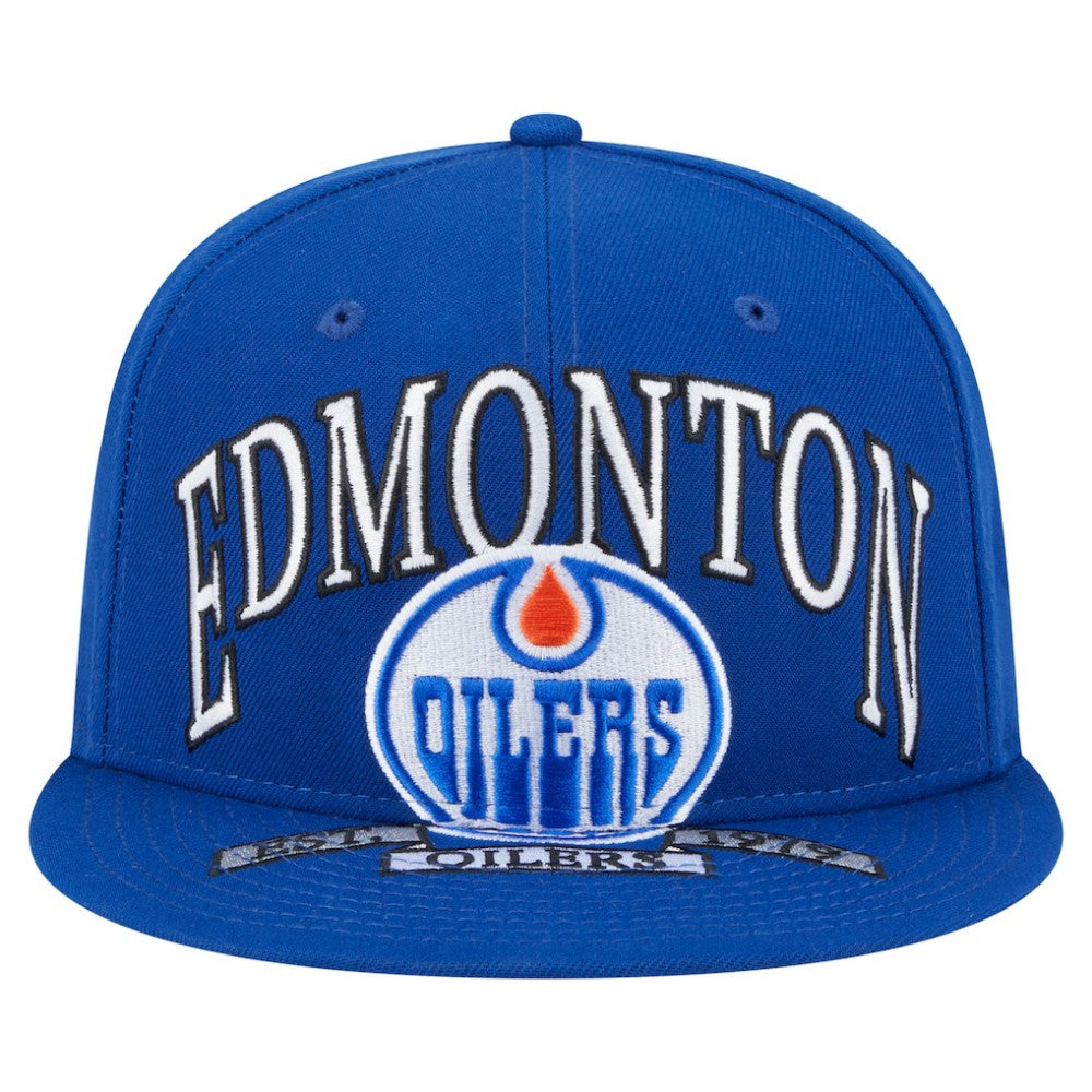Edmonton Oilers New Era Oversized Vintage Arch 59Fifty Fitted Hat - Royal | US 202715408