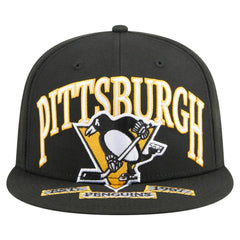 Pittsburgh Penguins New Era Oversized Vintage Arch 59Fifty Fitted Hat - Black | US 202715409