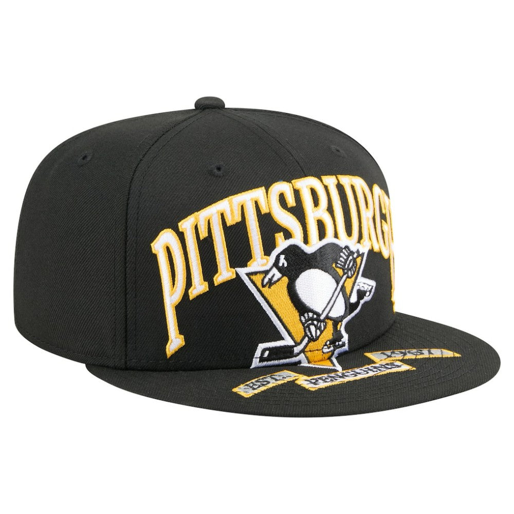 Pittsburgh Penguins New Era Oversized Vintage Arch 59Fifty Fitted Hat - Black | US 202715409