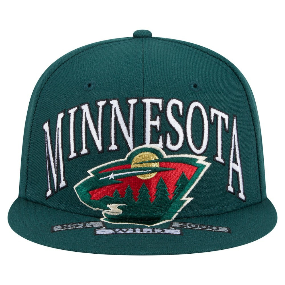 Minnesota Wild New Era Oversized Vintage Arch 59Fifty Fitted Hat - Green | US 202715411