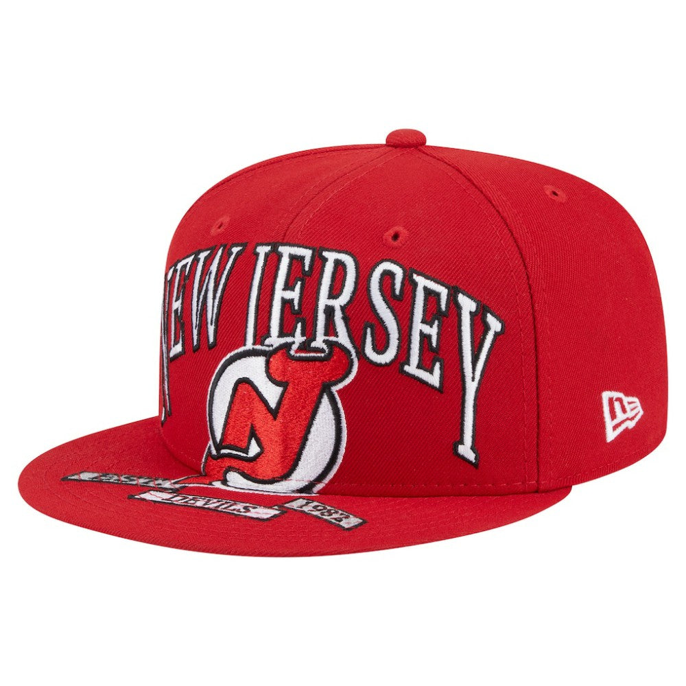 New Jersey Devils New Era Oversized Vintage Arch 59Fifty Fitted Hat - Red | US 202715412