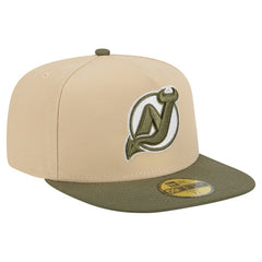 New Jersey Devils New Era Color Pack Two-Tone 59FIFTY A-Frame Fitted Hat - Tan/Olive | US 202715423