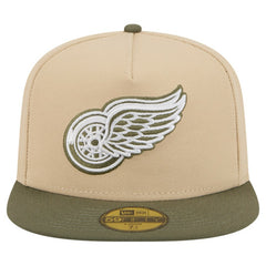 Detroit Red Wings New Era Color Pack Two-Tone 59FIFTY A-Frame Fitted Hat - Tan/Olive | US 202715424