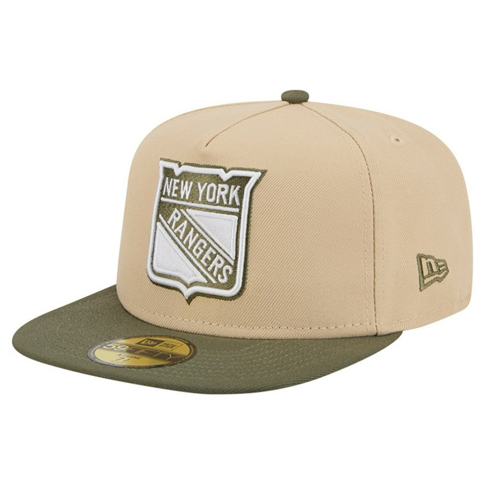 New York Rangers New Era Color Pack Two-Tone 59FIFTY A-Frame Fitted Hat - Tan/Olive | US 202715425