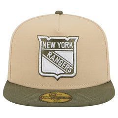New York Rangers New Era Color Pack Two-Tone 59FIFTY A-Frame Fitted Hat - Tan/Olive | US 202715425