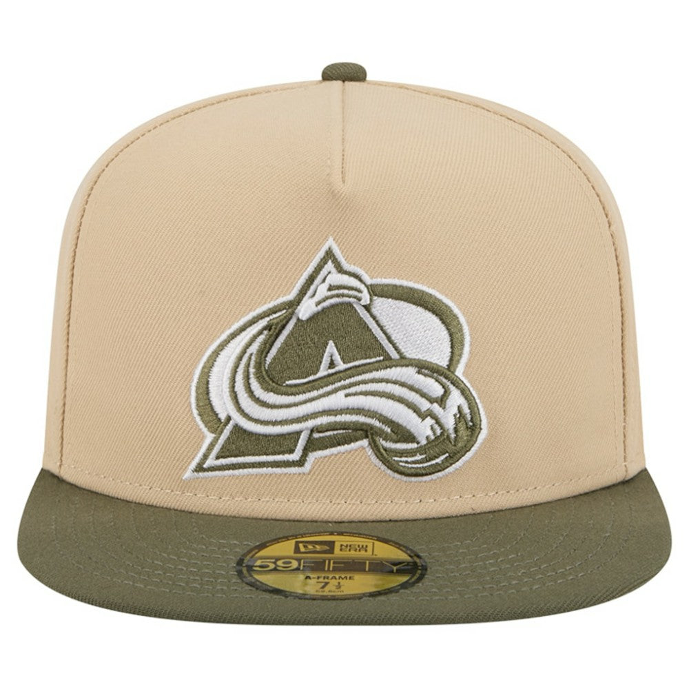Colorado Avalanche New Era Color Pack Two-Tone 59FIFTY A-Frame Fitted Hat - Tan/Olive | US 202715432