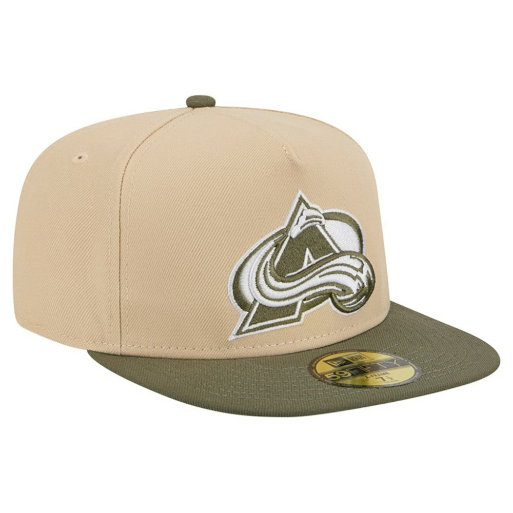 Colorado Avalanche New Era Color Pack Two-Tone 59FIFTY A-Frame Fitted Hat - Tan/Olive | US 202715432