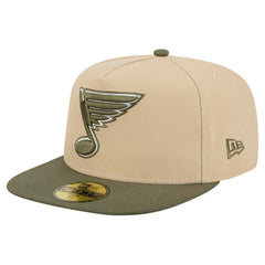 St. Louis Blues New Era Color Pack Two-Tone 59FIFTY A-Frame Fitted Hat - Tan/Olive | US 202715434