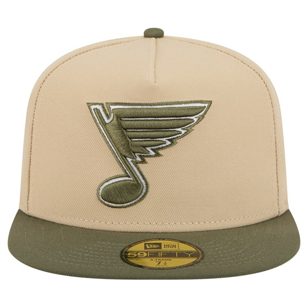 St. Louis Blues New Era Color Pack Two-Tone 59FIFTY A-Frame Fitted Hat - Tan/Olive | US 202715434