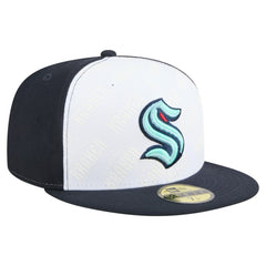 Seattle Kraken New Era Repeat Two-Tone 59FIFTY Fitted Hat - White/Deep Sea Blue | US 202715475