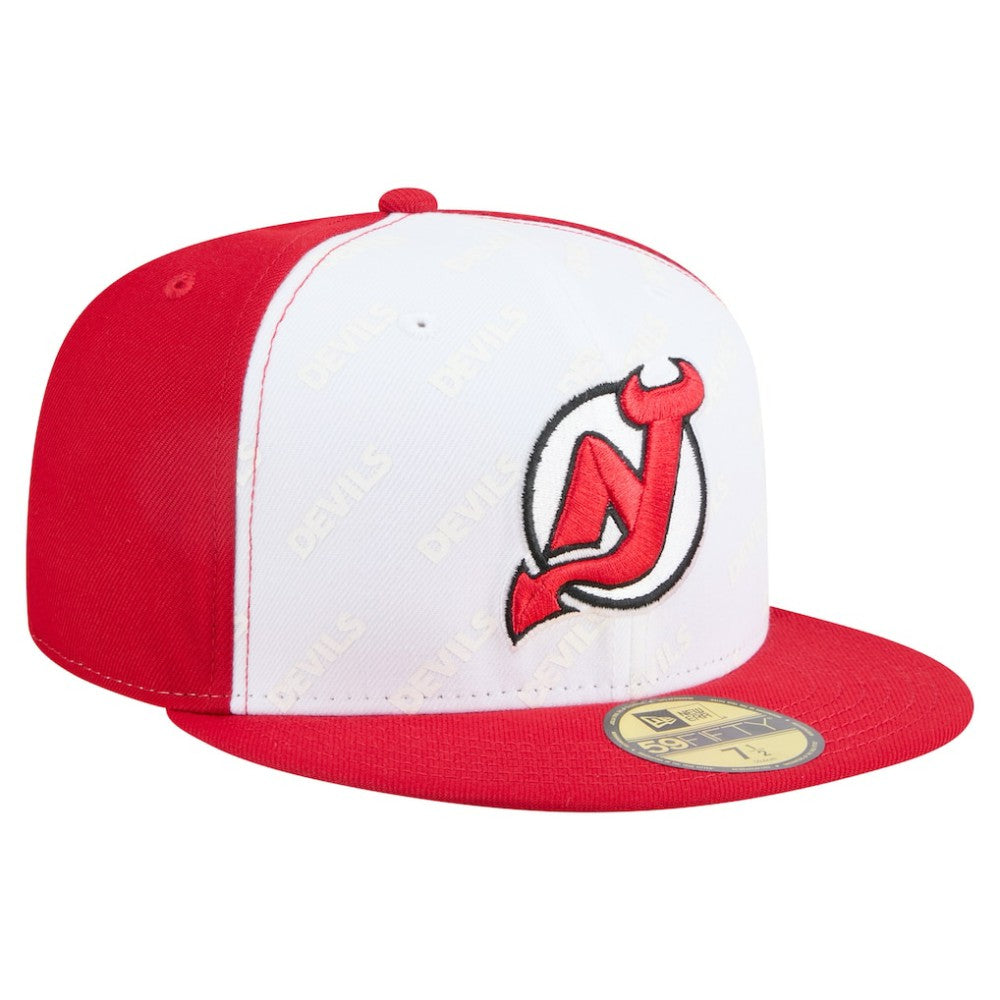 New Jersey Devils New Era Repeat Two-Tone 59FIFTY Fitted Hat - White/Red | US 202715478
