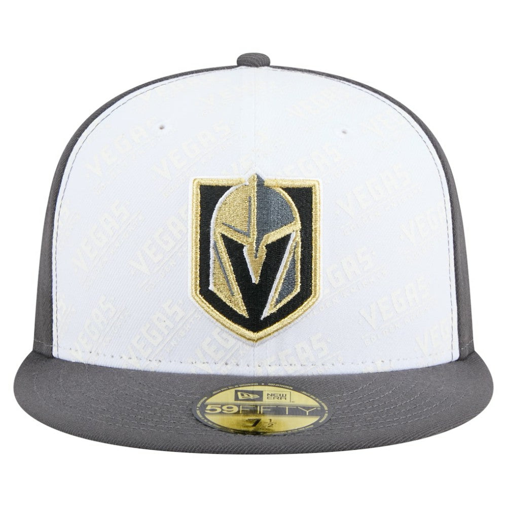 Vegas Golden Knights New Era Repeat Two-Tone 59FIFTY Fitted Hat - White/Gray | US 202715485