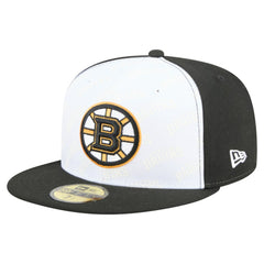 Boston Bruins New Era Repeat Two-Tone 59FIFTY Fitted Hat - White/Black | US 202715492