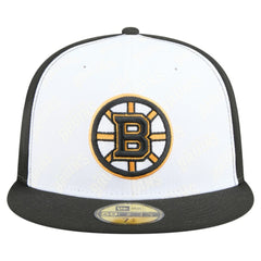 Boston Bruins New Era Repeat Two-Tone 59FIFTY Fitted Hat - White/Black | US 202715492
