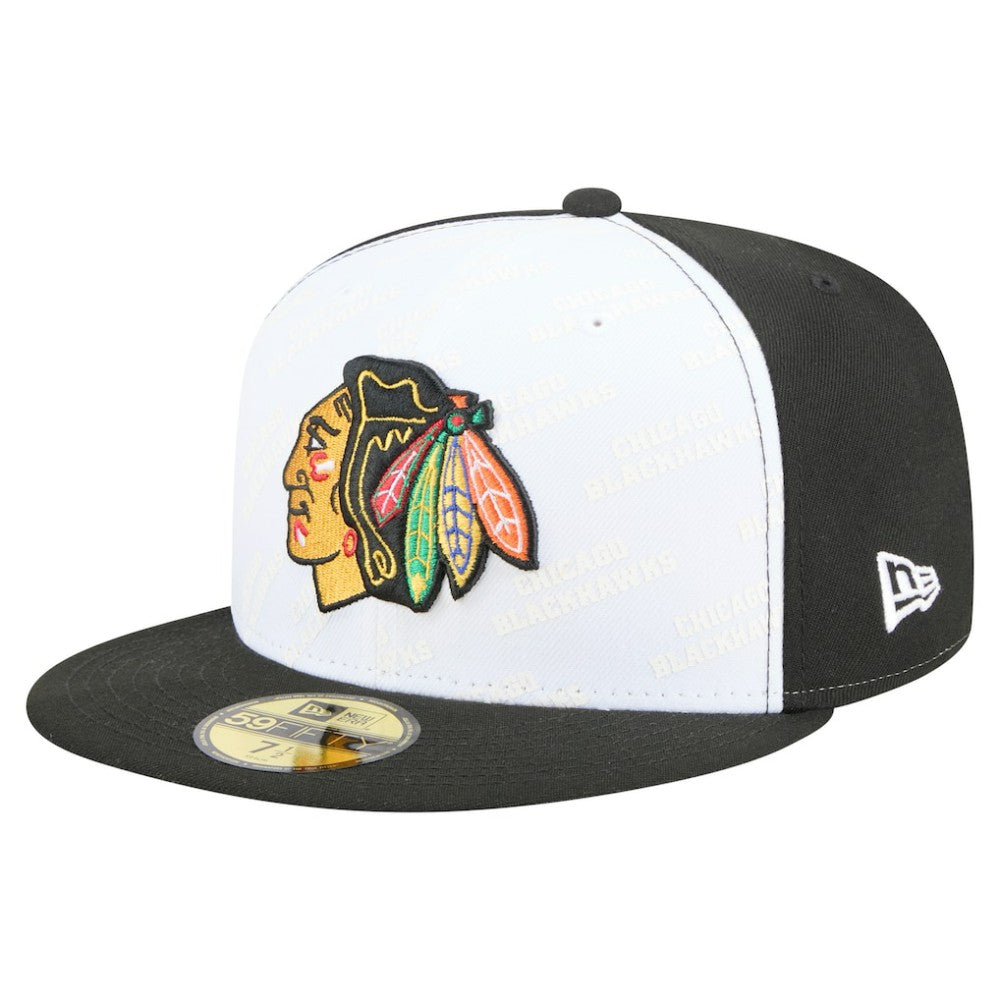 Chicago Blackhawks New Era Repeat Two-Tone 59FIFTY Fitted Hat - White/Black | US 202715494