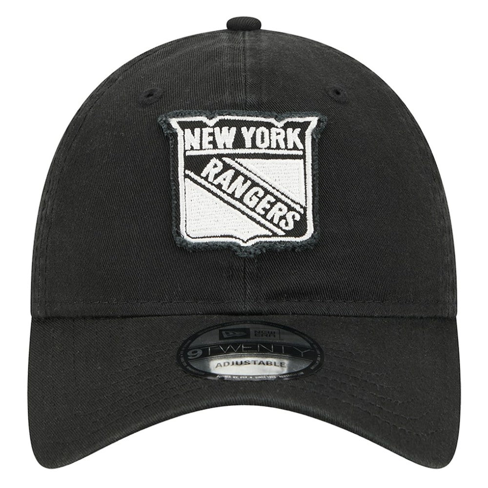 New York Rangers New Era Stamp Fabric Applique 9TWENTY Adjustable Hat - Black | US 202715517
