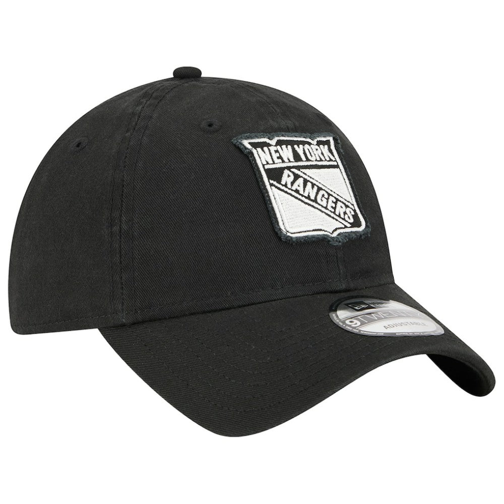 New York Rangers New Era Stamp Fabric Applique 9TWENTY Adjustable Hat - Black | US 202715517