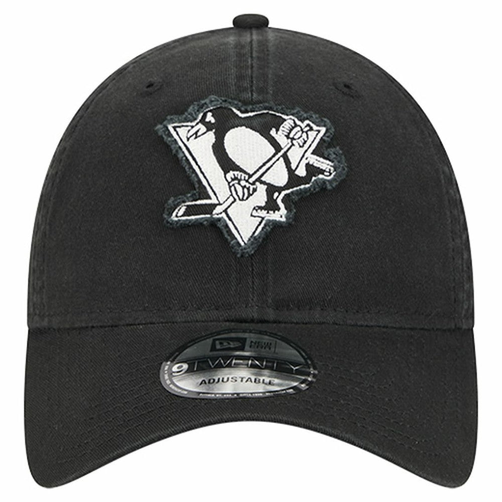 Pittsburgh Penguins New Era Stamp Fabric Applique 9TWENTY Adjustable Hat - Black | US 202715519