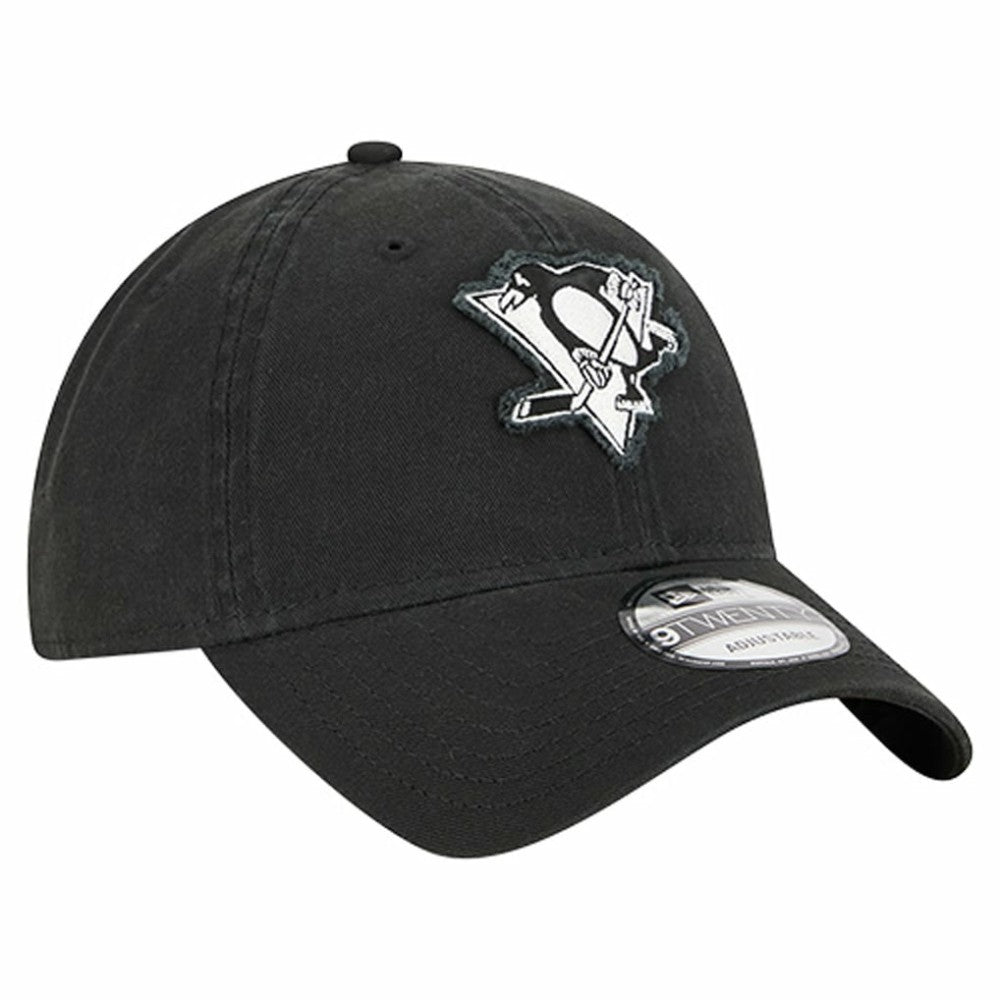 Pittsburgh Penguins New Era Stamp Fabric Applique 9TWENTY Adjustable Hat - Black | US 202715519