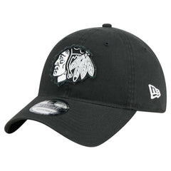 Chicago Blackhawks New Era Stamp Fabric Applique 9TWENTY Adjustable Hat - Black | US 202715523