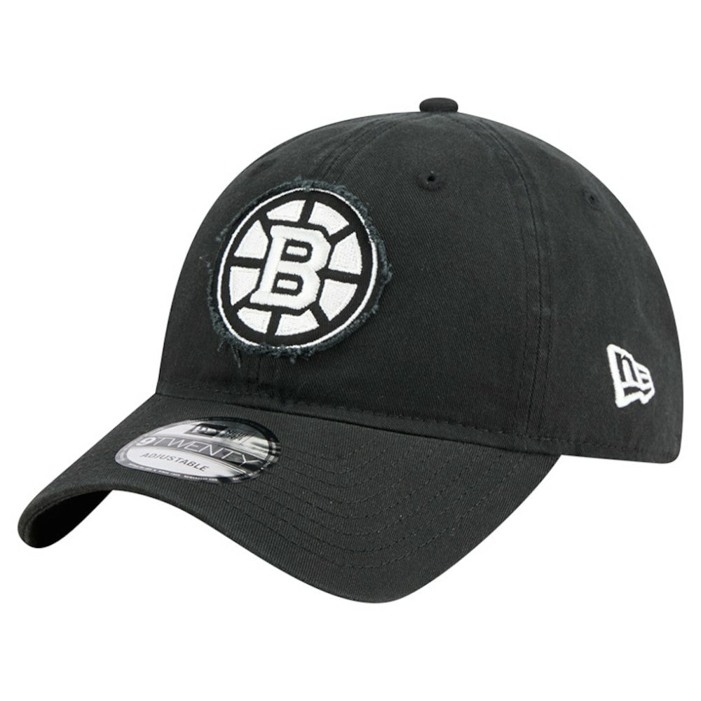 Boston Bruins New Era Stamp Fabric Applique 9TWENTY Adjustable Hat - Black | US 202715524