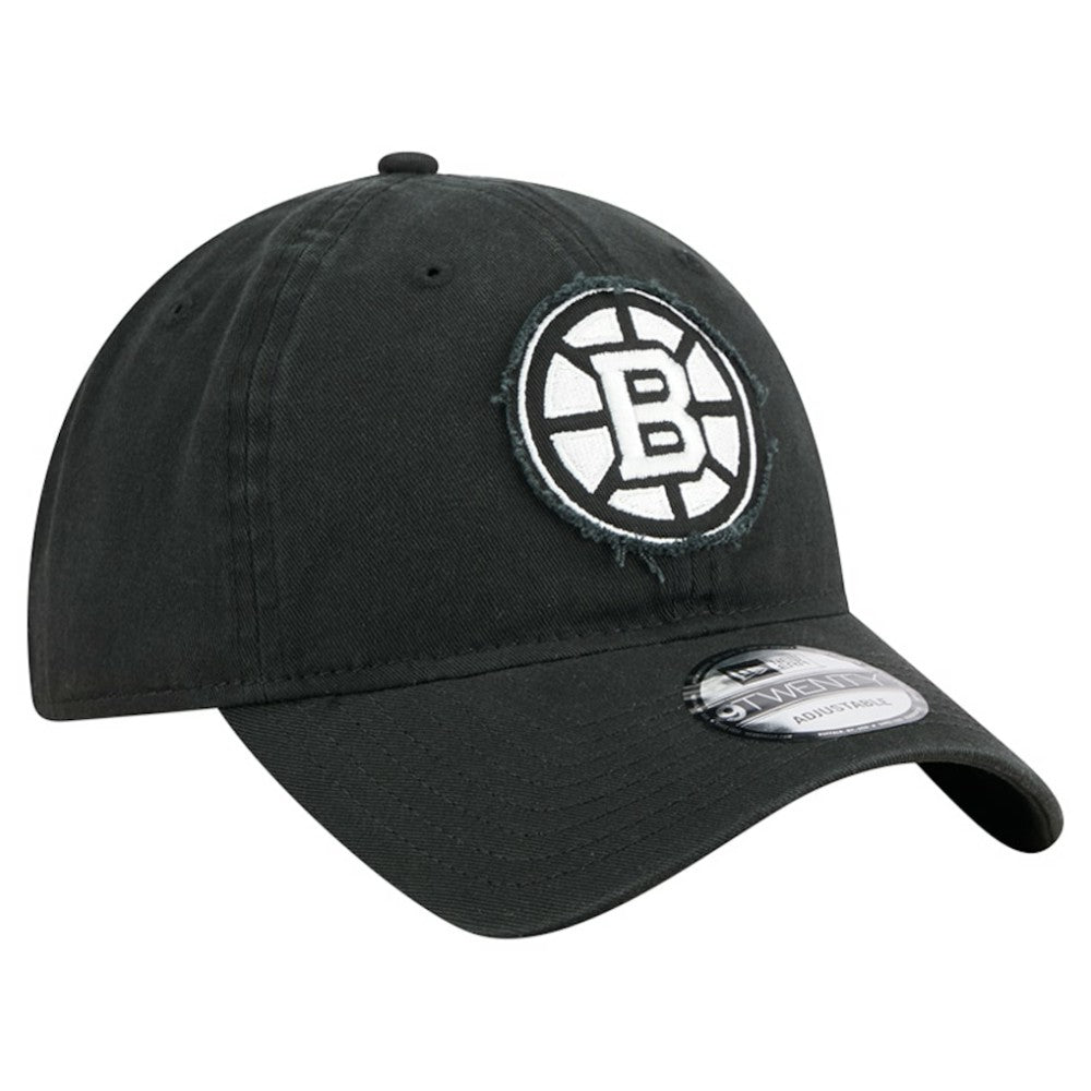 Boston Bruins New Era Stamp Fabric Applique 9TWENTY Adjustable Hat - Black | US 202715524