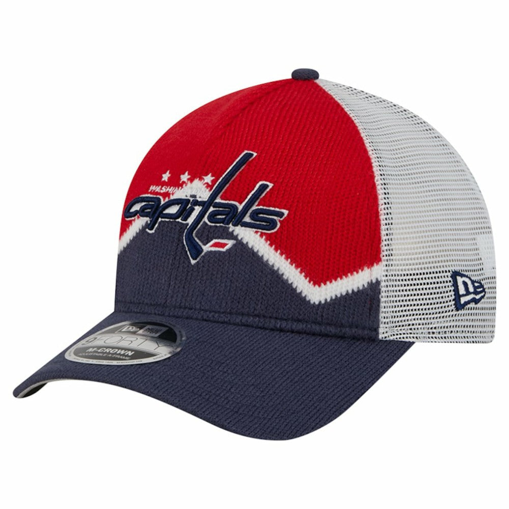 Washington Capitals New Era Hockey Sock 9FORTY A-Frame M-Crown Adjustable Trucker Hat - Navy/Red | US 202715527