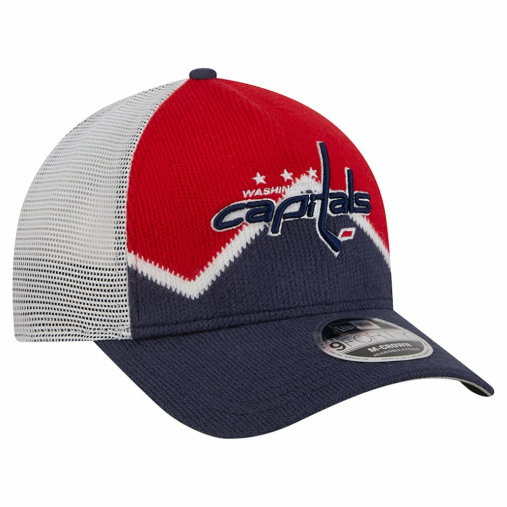 Washington Capitals New Era Hockey Sock 9FORTY A-Frame M-Crown Adjustable Trucker Hat - Navy/Red | US 202715527