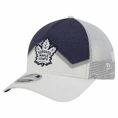 Toronto Maple Leafs New Era Hockey Sock 9FORTY A-Frame M-Crown Adjustable Trucker Hat - White/Blue | US 202715532