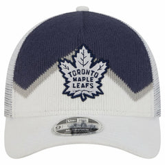 Toronto Maple Leafs New Era Hockey Sock 9FORTY A-Frame M-Crown Adjustable Trucker Hat - White/Blue | US 202715532
