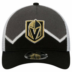 Vegas Golden Knights New Era Hockey Sock 9FORTY A-Frame M-Crown Adjustable Trucker Hat - Black/Gray | US 202715534