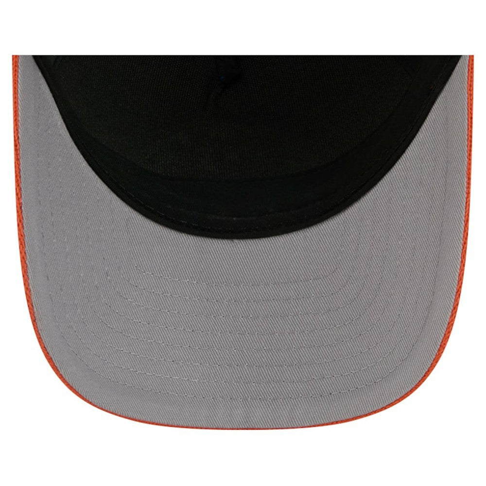 New York Islanders New Era Hockey Sock 9FORTY A-Frame M-Crown Adjustable Trucker Hat - Orange/Royal | US 202715535