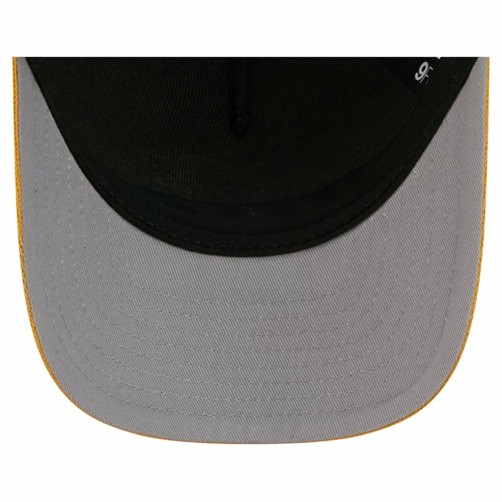 Nashville Predators New Era Hockey Sock 9FORTY A-Frame M-Crown Adjustable Trucker Hat - Gold/Navy | US 202715536