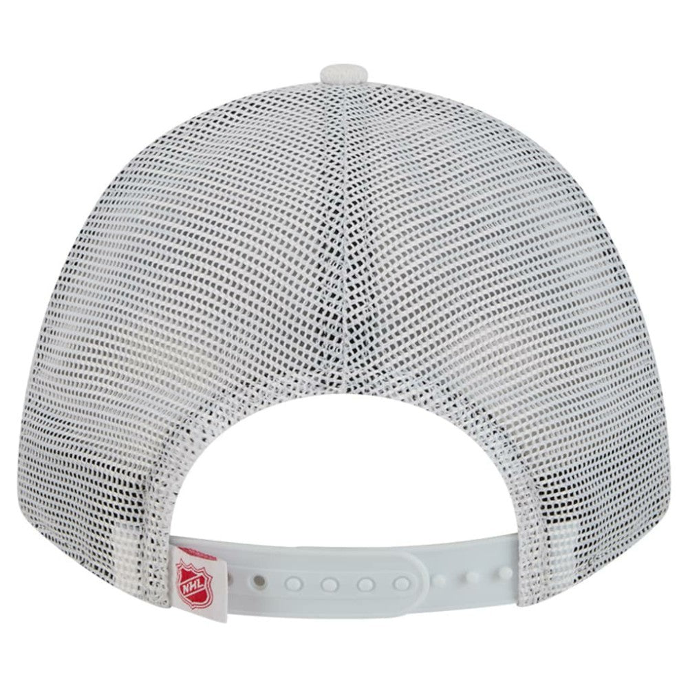 Chicago Blackhawks New Era Hockey Sock 9FORTY A-Frame M-Crown Adjustable Trucker Hat - White/Red | US 202715538