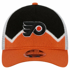 Philadelphia Flyers New Era Hockey Sock 9FORTY A-Frame M-Crown Adjustable Trucker Hat - Orange/Black | US 202715541