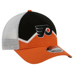 Philadelphia Flyers New Era Hockey Sock 9FORTY A-Frame M-Crown Adjustable Trucker Hat - Orange/Black | US 202715541